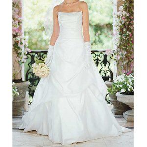 NWT David's Bridal Satin Draped Bodice Ballgown